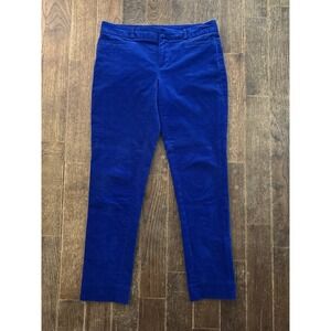 Banana Republic Pants Womens 2 Blue Sloan Velvet Skinny Rock Glam Party Retro